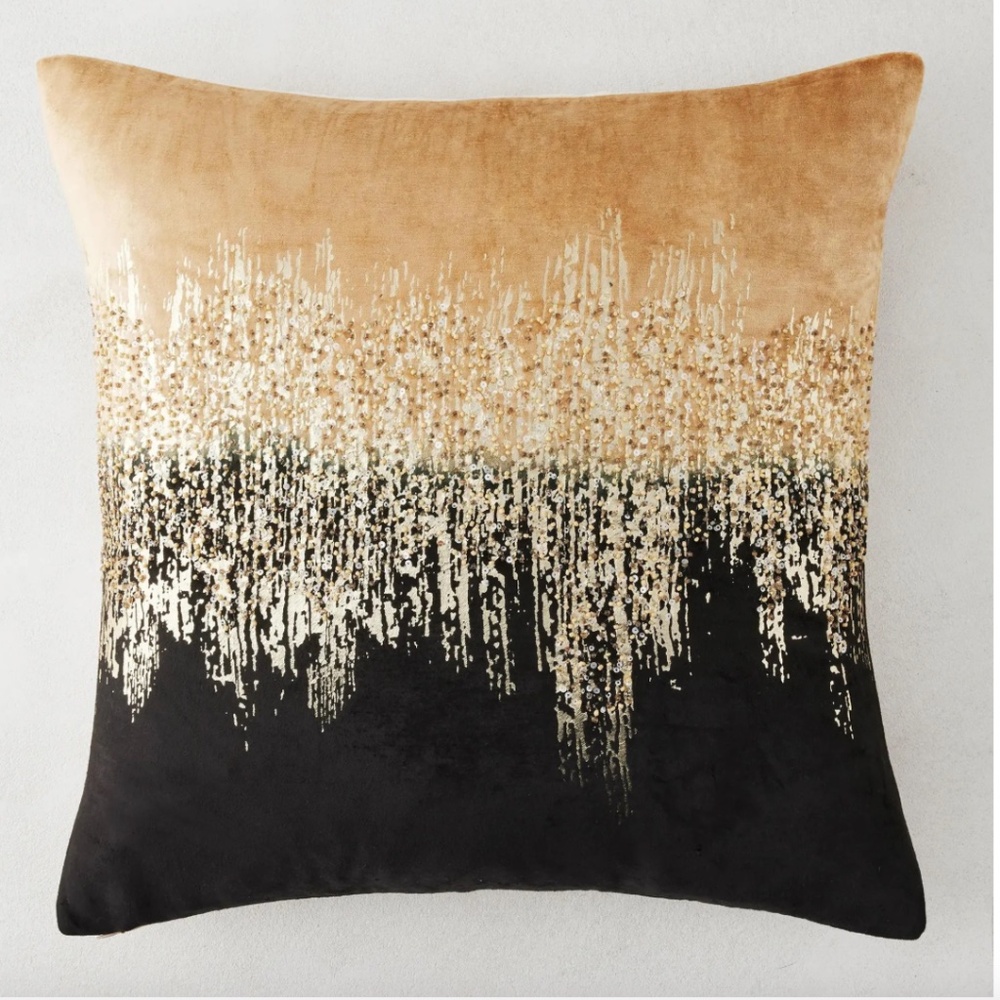 Joie De Vivre Pillow 22" - Gold/Black